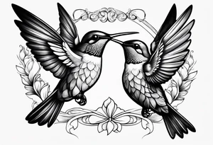 two hummingbirds tattoo idea