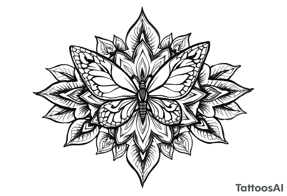 Tatuagem mandala com borboleta tattoo idea
