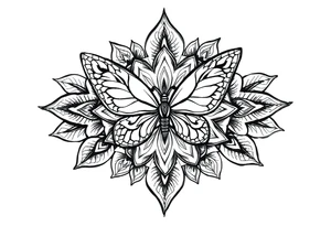Tatuagem mandala com borboleta tattoo idea