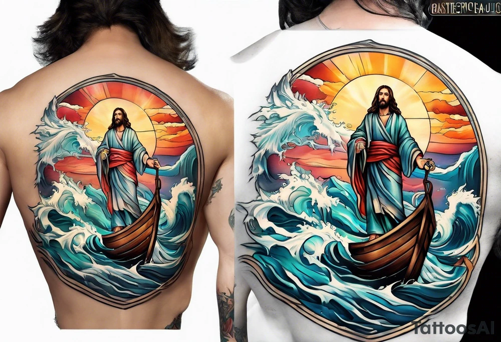 Jesus calming the sea tattoo idea
