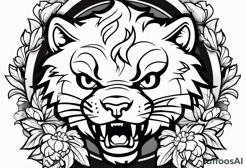 super cute cartoon sabertooth
cub blank background tattoo idea