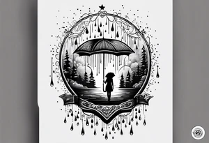 A small tattoo that shows the love for rain tattoo idea