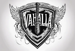 Valhalla sword shield lightning tattoo idea