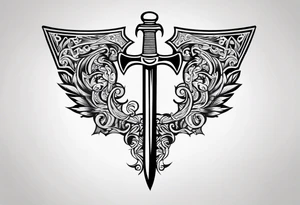 Valhalla axe sword tattoo idea
