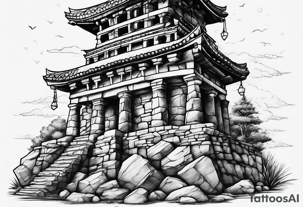 Rock tower tattoo idea