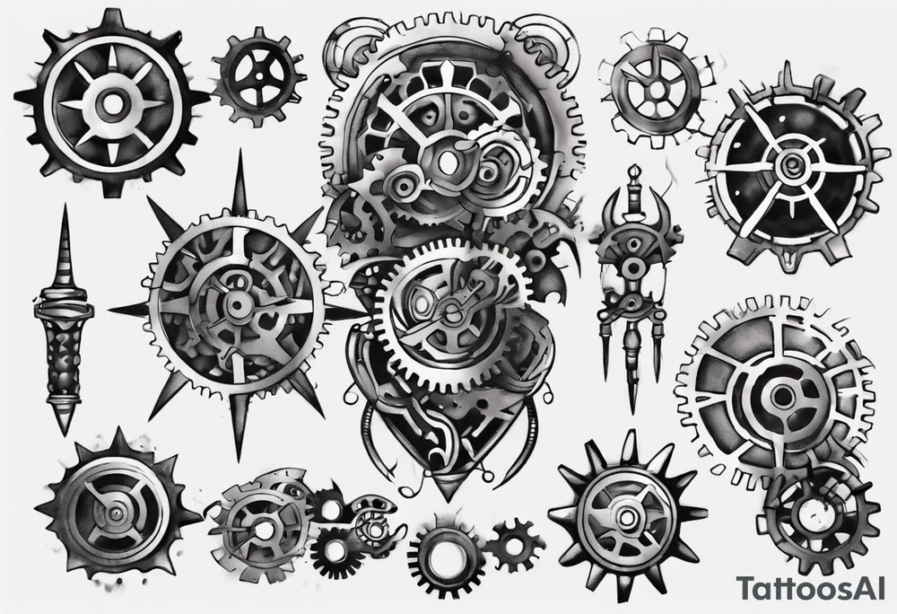 Gears and cogs armor tattoo idea