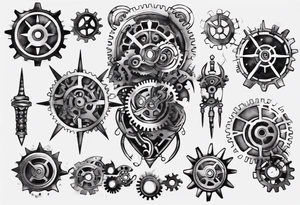 Gears and cogs armor tattoo idea