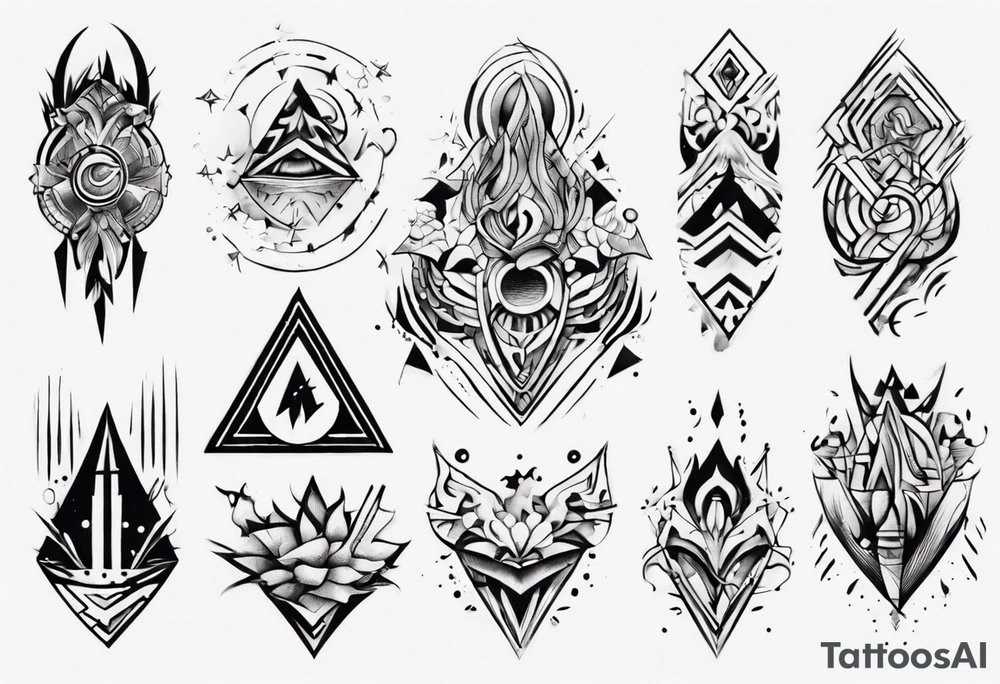 abstract tattoo on the hand tattoo idea