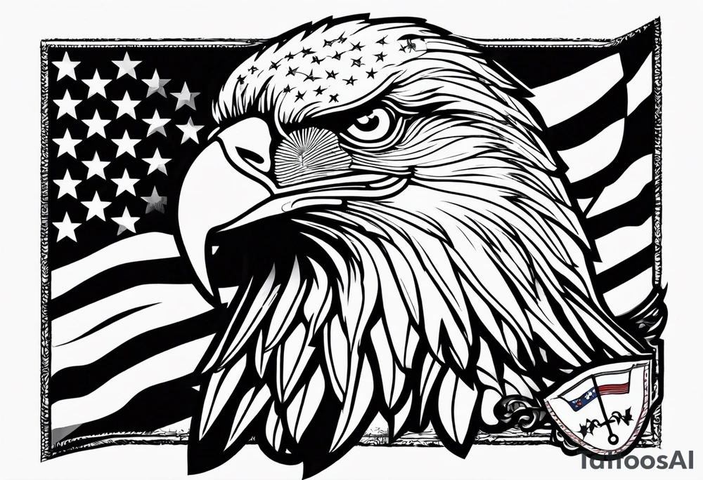 flag with eagle on it tattoo idea