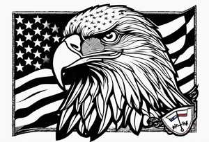 flag with eagle on it tattoo idea