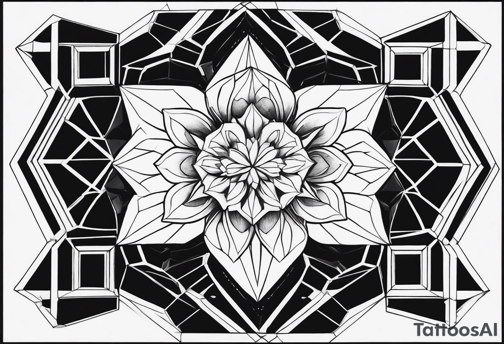 Crystal hexagons tattoo idea