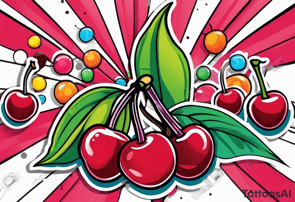 Cherries with candy tattoo idea