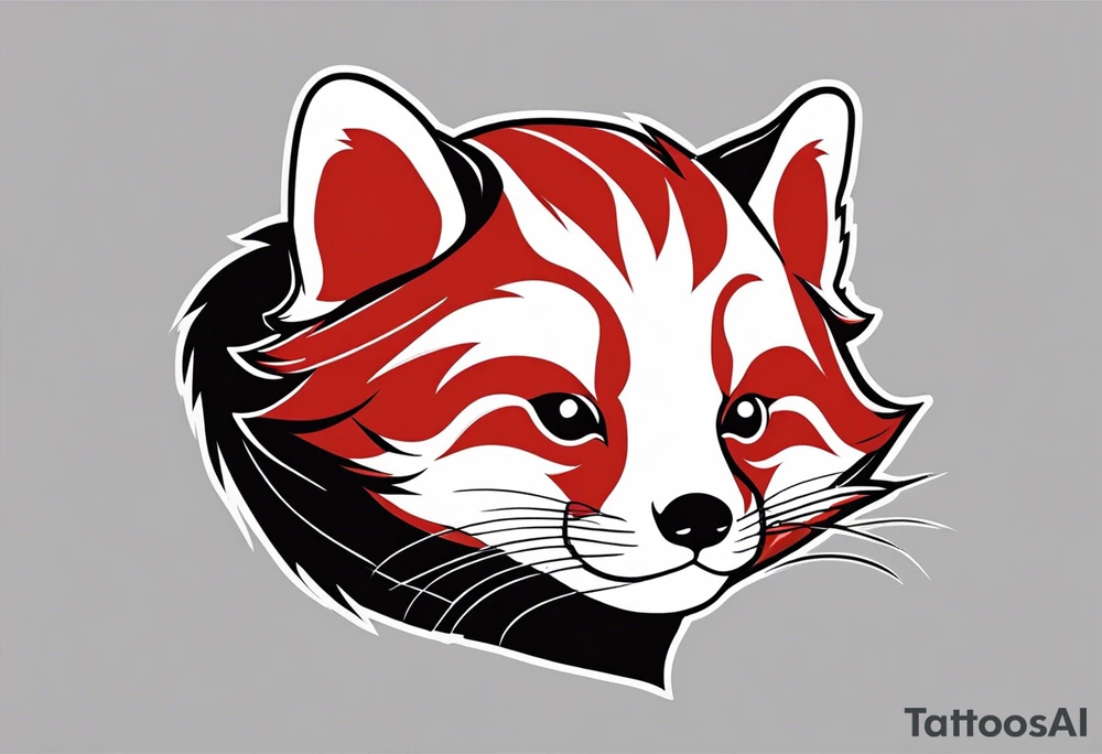 Red panda as a lucky cat tattoo idea