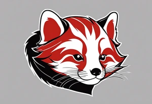 Red panda as a lucky cat tattoo idea