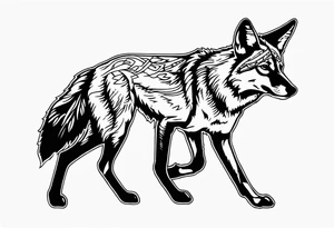 Coyote tattoo idea