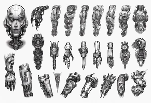 robotic forearm tattoo idea
