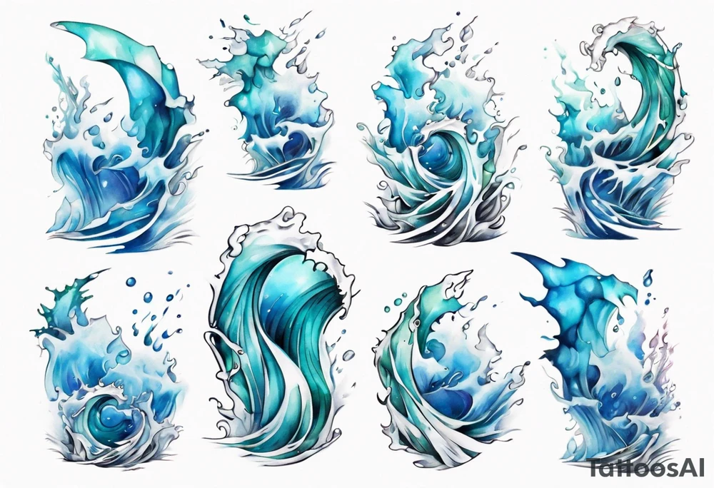 a glass sculpture standing in crashing waves tattoo idea
