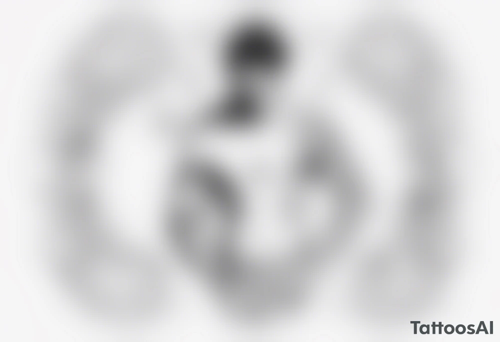The Zodiac sign Aquarius in Human male form, mystic and spiritual. tattoo idea