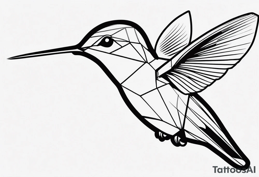 Hummingbird fine line tattoo idea