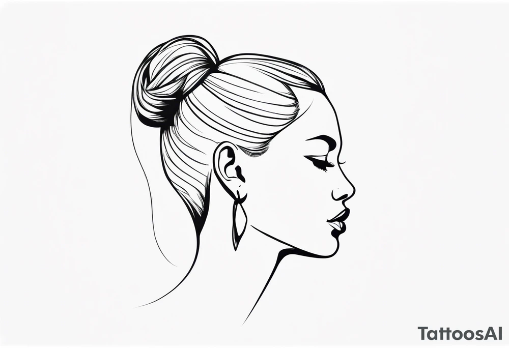 Human head with pointed ears long hair profile tattoo idea Human head with pointed ears long hair profile tattoo idea