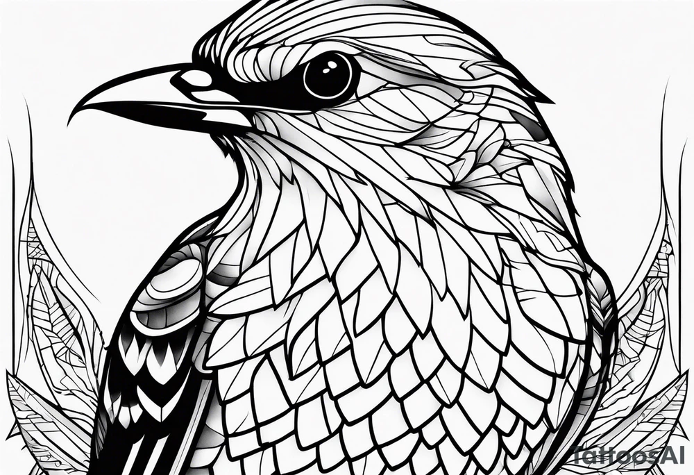 outline drawing of a bird tattoo idea