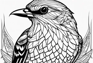 outline drawing of a bird tattoo idea