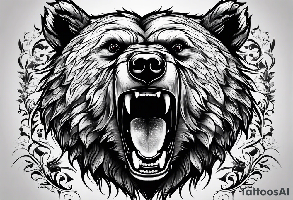 angry bear tattoo idea