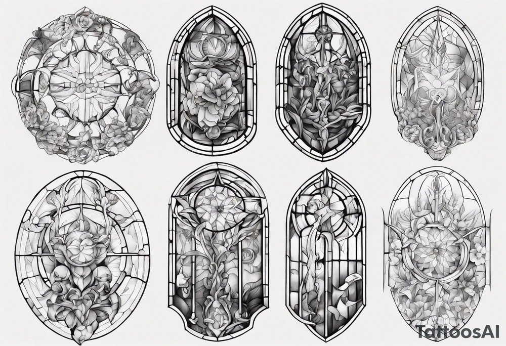 Stained glass window tattoo idea