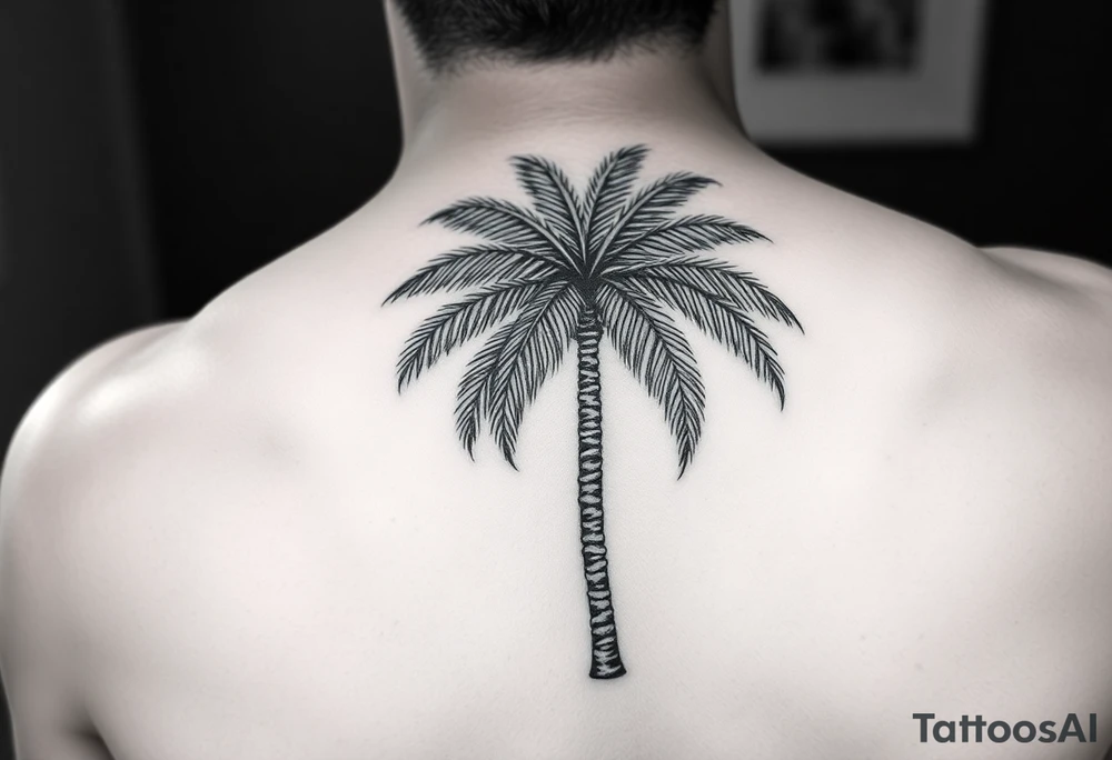 palm tree sleeve tattoo idea