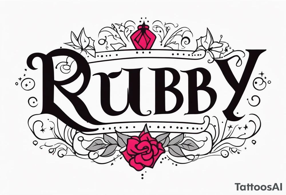 Generate a girly tattoo with the name of: Ruby tattoo idea