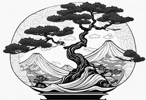 ukiyoe, bonsai tattoo idea