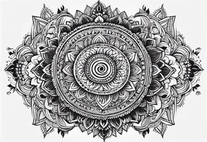 Hindu Sanskrit tribal design on right lower leg, below knee to top of feet tattoo idea