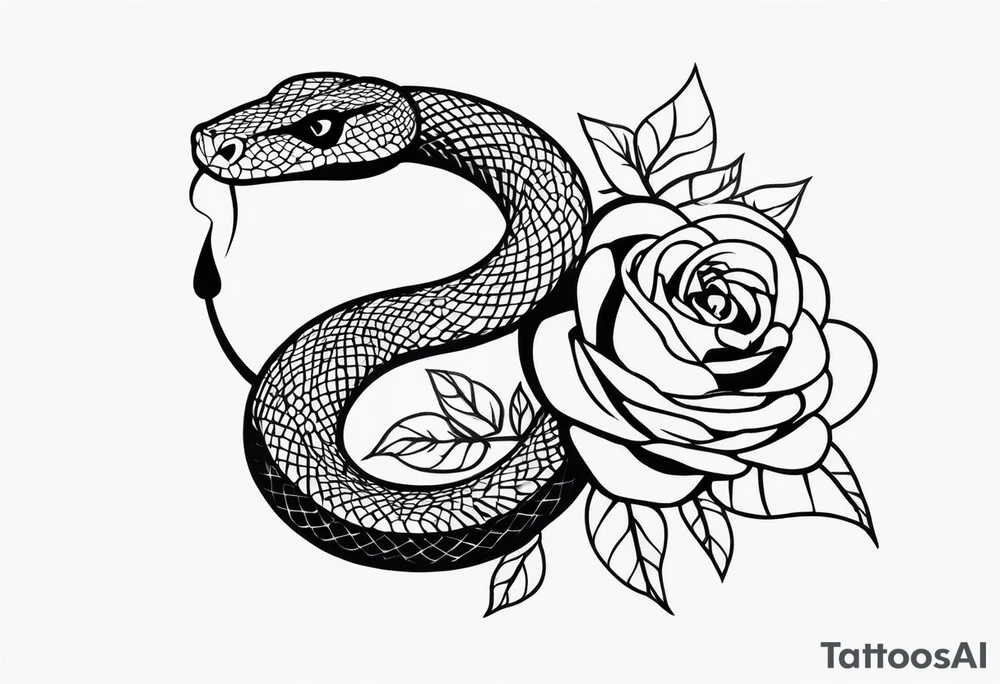 Snake and Roses tattoo idea