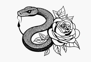 Snake and Roses tattoo idea