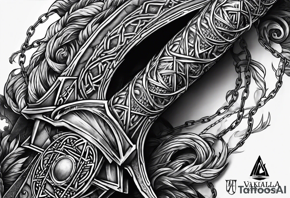 Valhalla sword chain barbed wire
dragon axe Valknut tattoo idea Valhalla sword chain barbed wire
dragon axe Valknut tattoo idea