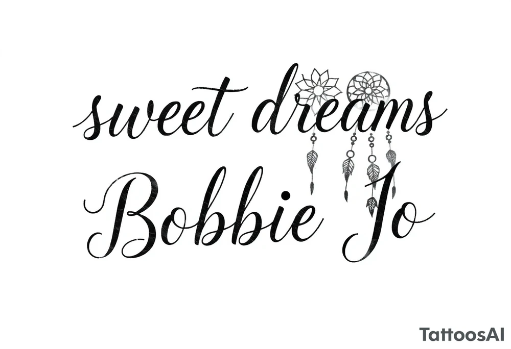 sweet dreams Bobbie Jo with dream catcher tattoo idea