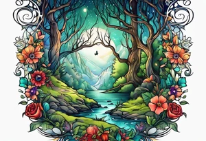 Enchanted forest tattoo idea