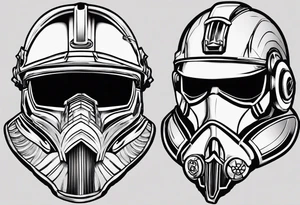 cirkel met vuur, binnenin een helm met een vlammetje waar tattoo idea