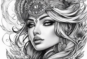 spiritual arm sleeve tattoo idea