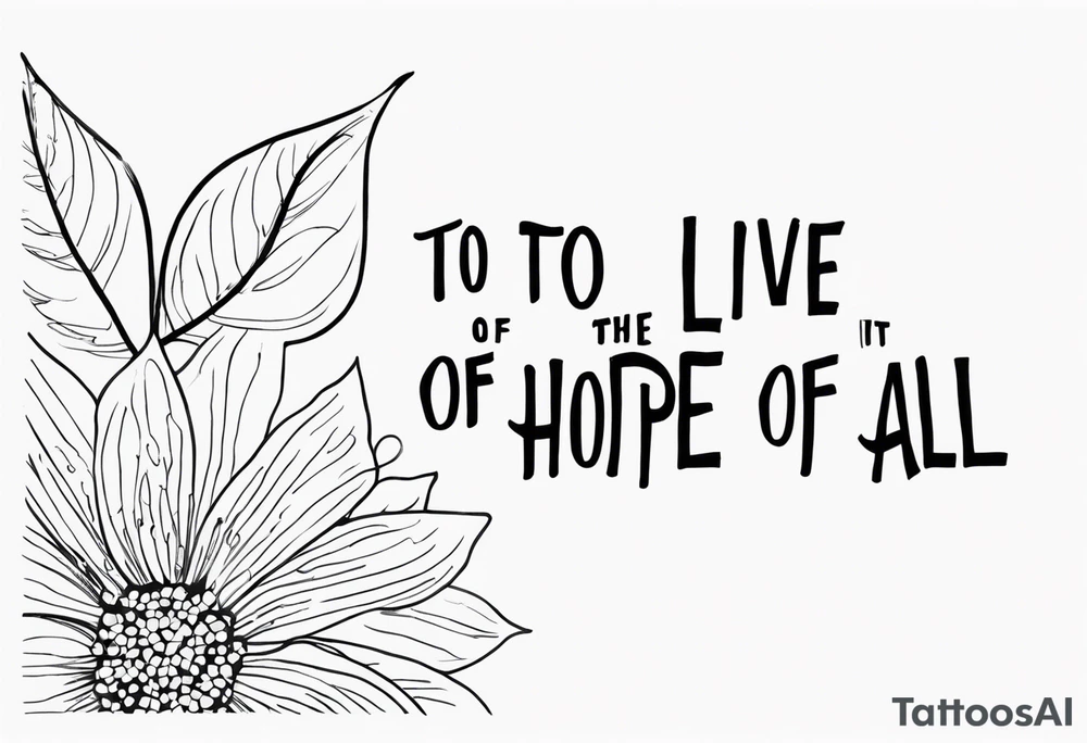 Lyrics ‘to live for the hope of it all’ tattoo idea