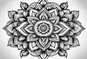 Mirrored style. Mexican flower mandala design tattoo idea