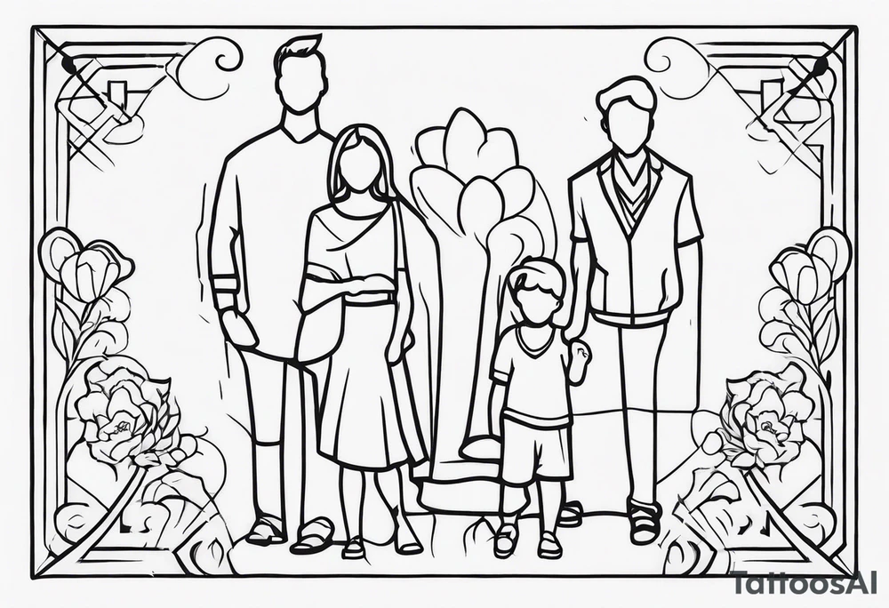 Unbreakable bond, family, five tattoo idea