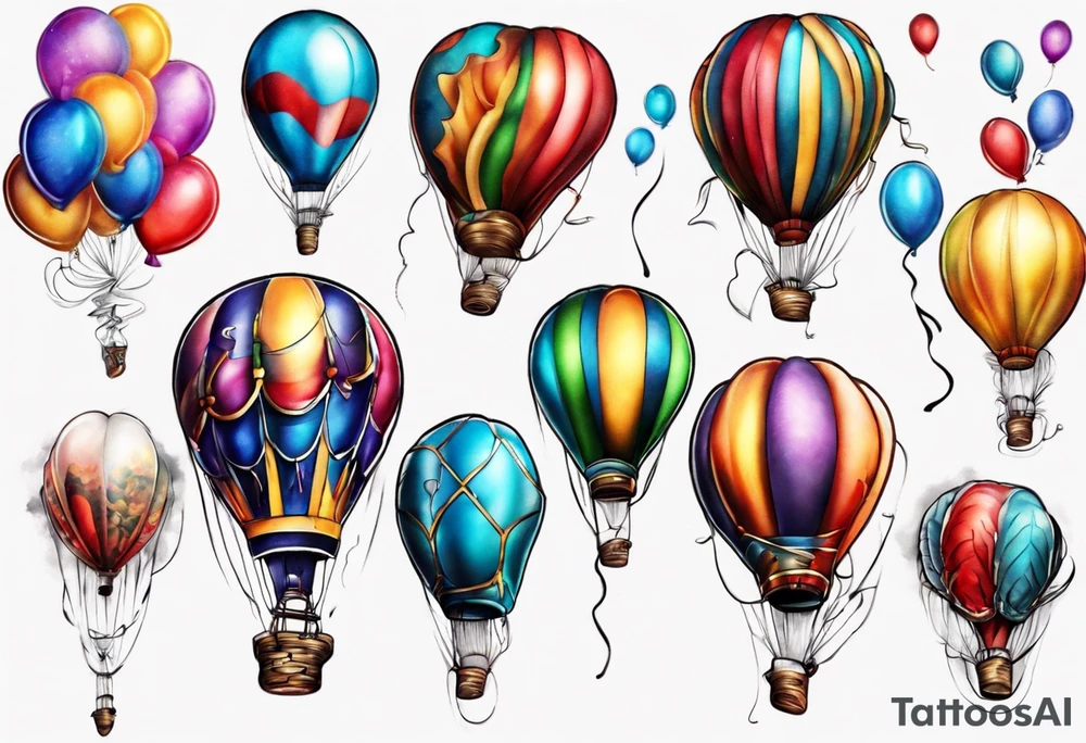 colorfull baloons tattoo idea