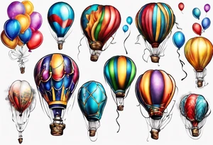 colorfull baloons tattoo idea