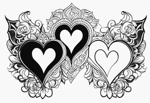 Cover up 2 hearts over lapping on back at base of neck tattoo idea