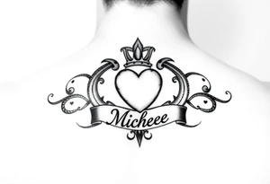 Claddagh with the name Michelle tattoo idea