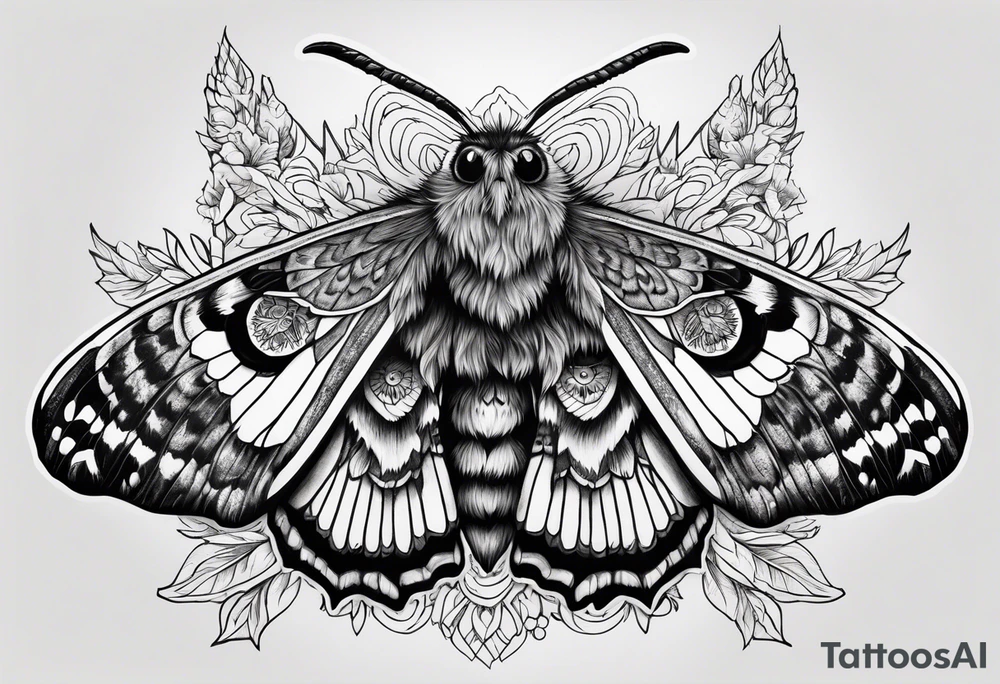 Dead head moth with owl eyes tattoo idea