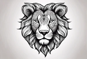 a lion head shaped like a heart tattoo idea