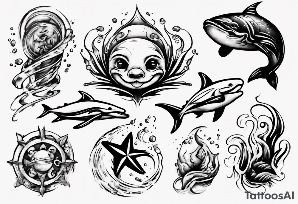 swimming, no details tattoo idea