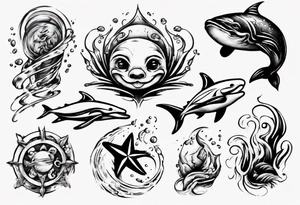 swimming, no details tattoo idea